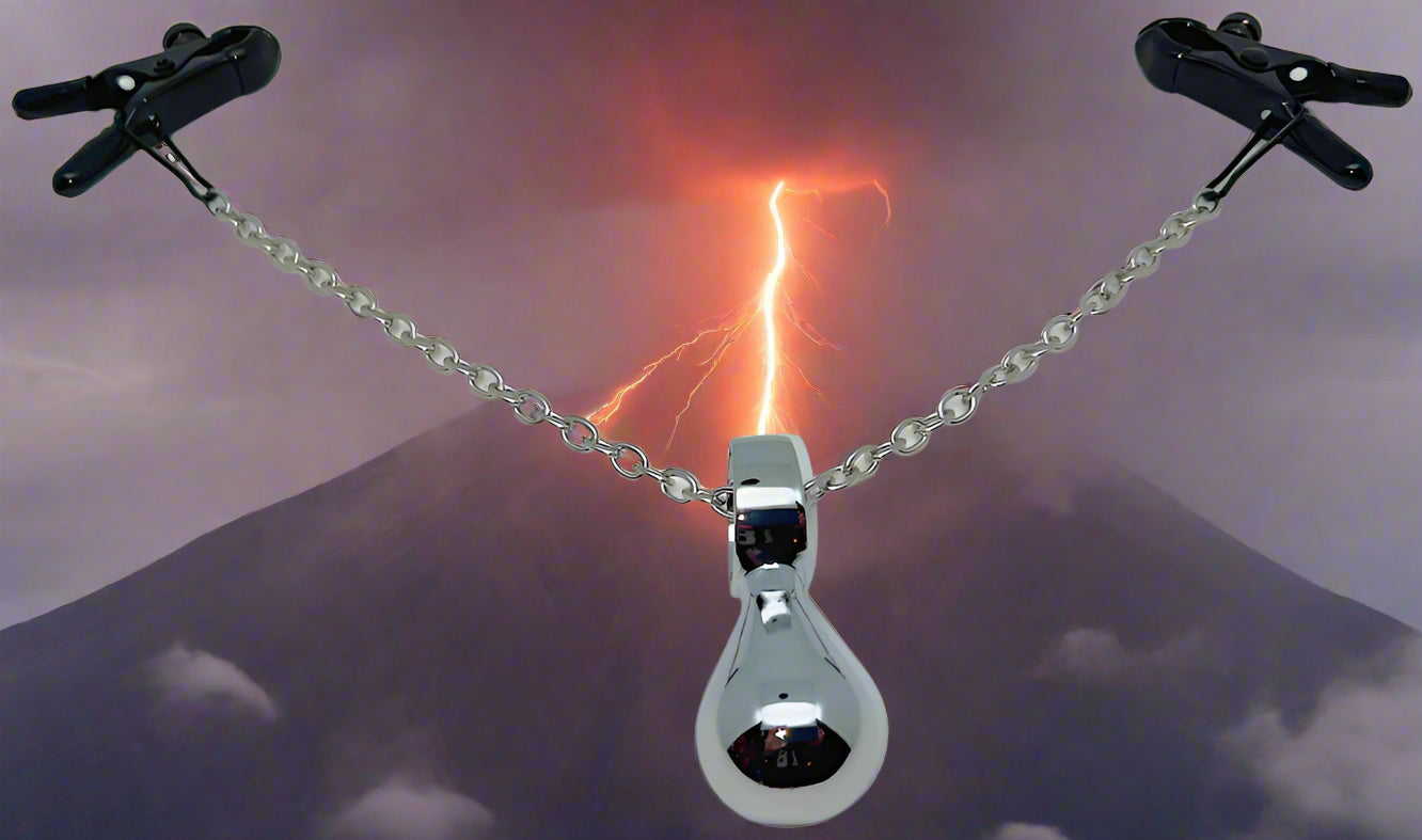 Adjustable Bullnose Nipple Clamps with Chain and Mini Butt Plug