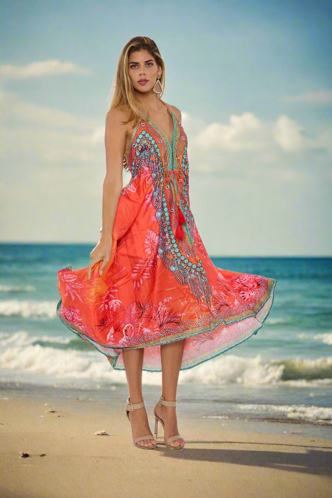 Coral Pink Hawaii Dress by Ranee's in One Size