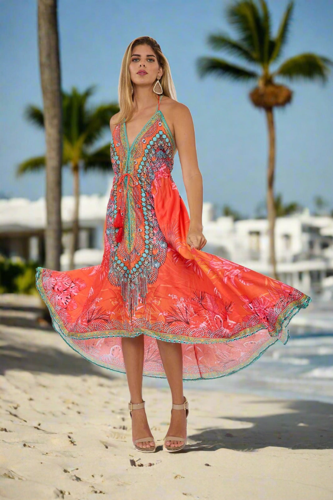 Coral Pink Hawaii Dress by Ranee's in One Size