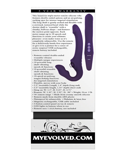 Evolved 2 Become 1 Strapless Strap On 5.5” Insertable Length