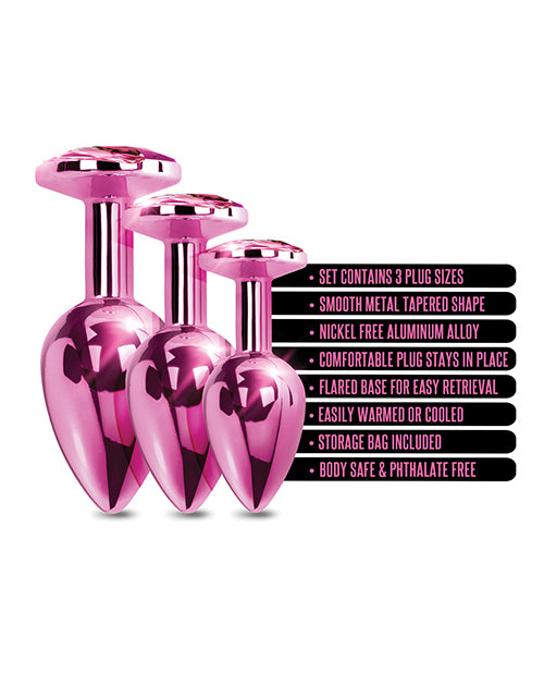 Nixie Metal Butt Plug Trainer Set with Inlaid Jewel