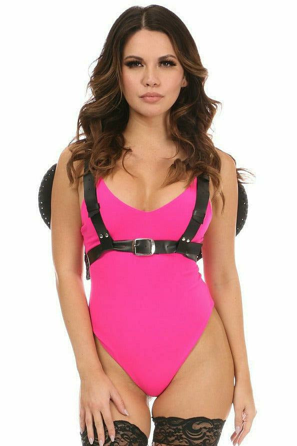 Black Vegan Leather Angel Wings