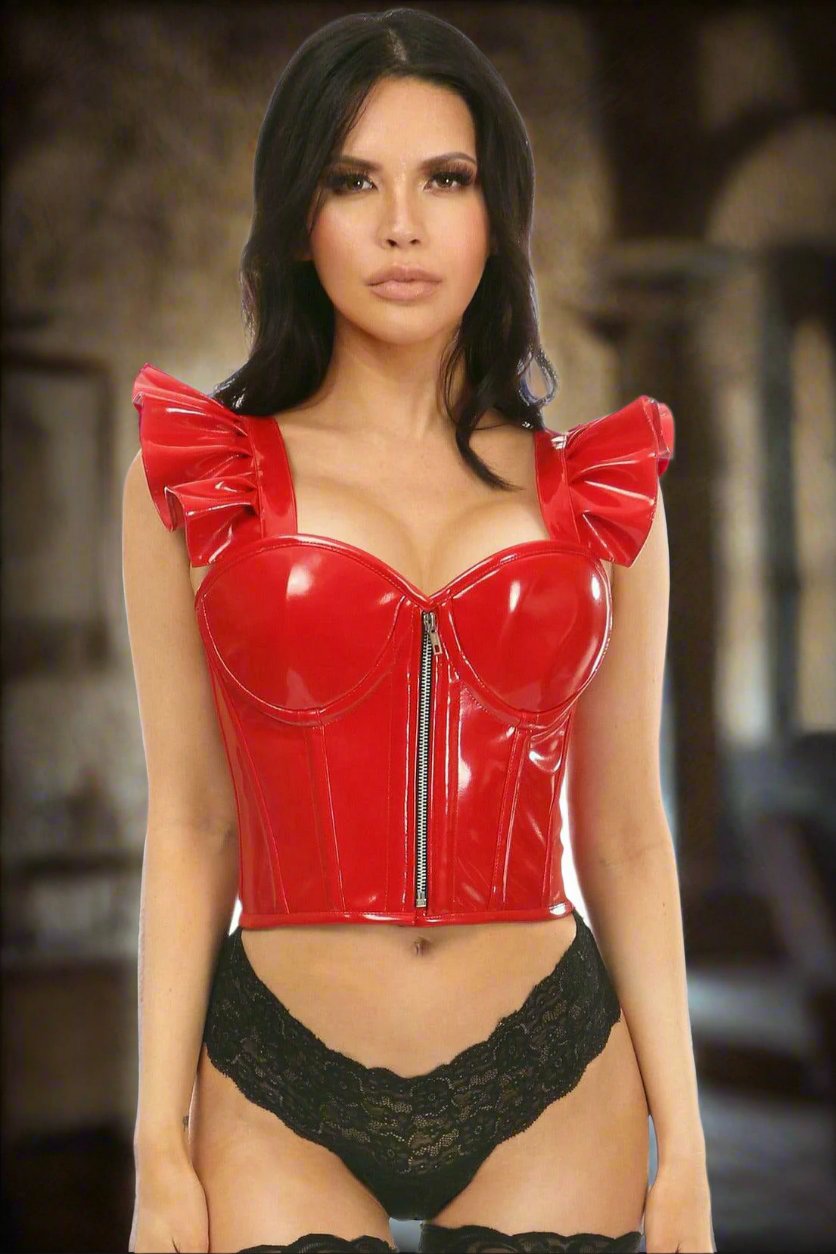 Bustier with Ruffle Sleeves in 4 Color Choices