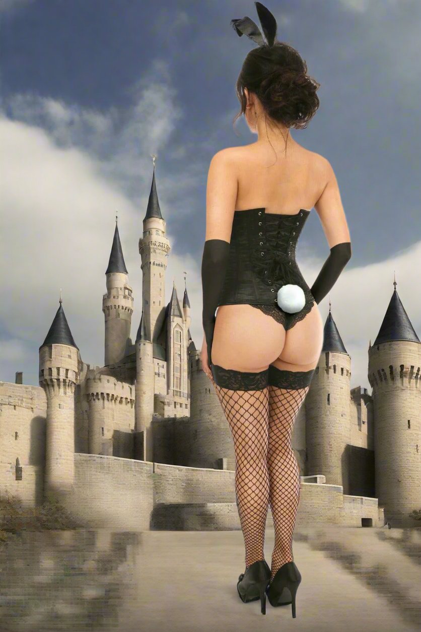 Lavish 4 PC Seductive Bunny Underbust Corset Costume in Size S, M, L, XL, 2X, 3X, 4X, 5X, or 6X