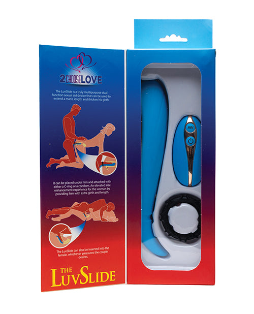 2ChooseLove The LuvSlide Couples Vibrator with Remote - Blue