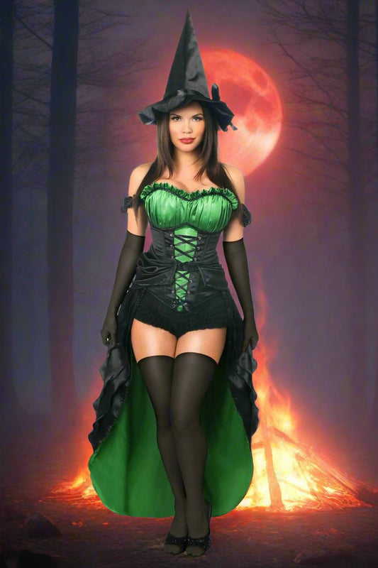 Premium 5 Piece Spellbound Witch Costume in Size S, M, L, XL, 2X, 3X, 4X, 5X, or 6X