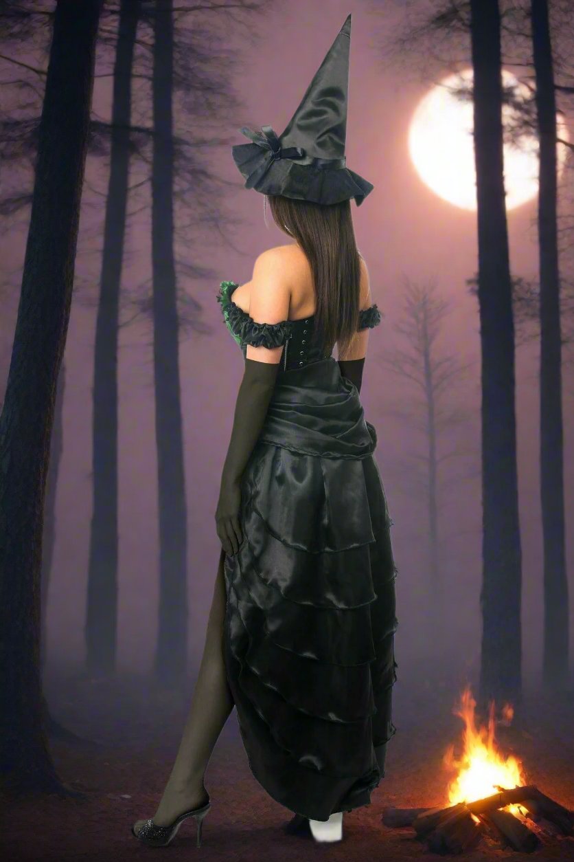 Premium 5 Piece Spellbound Witch Costume in Size S, M, L, XL, 2X, 3X, 4X, 5X, or 6X