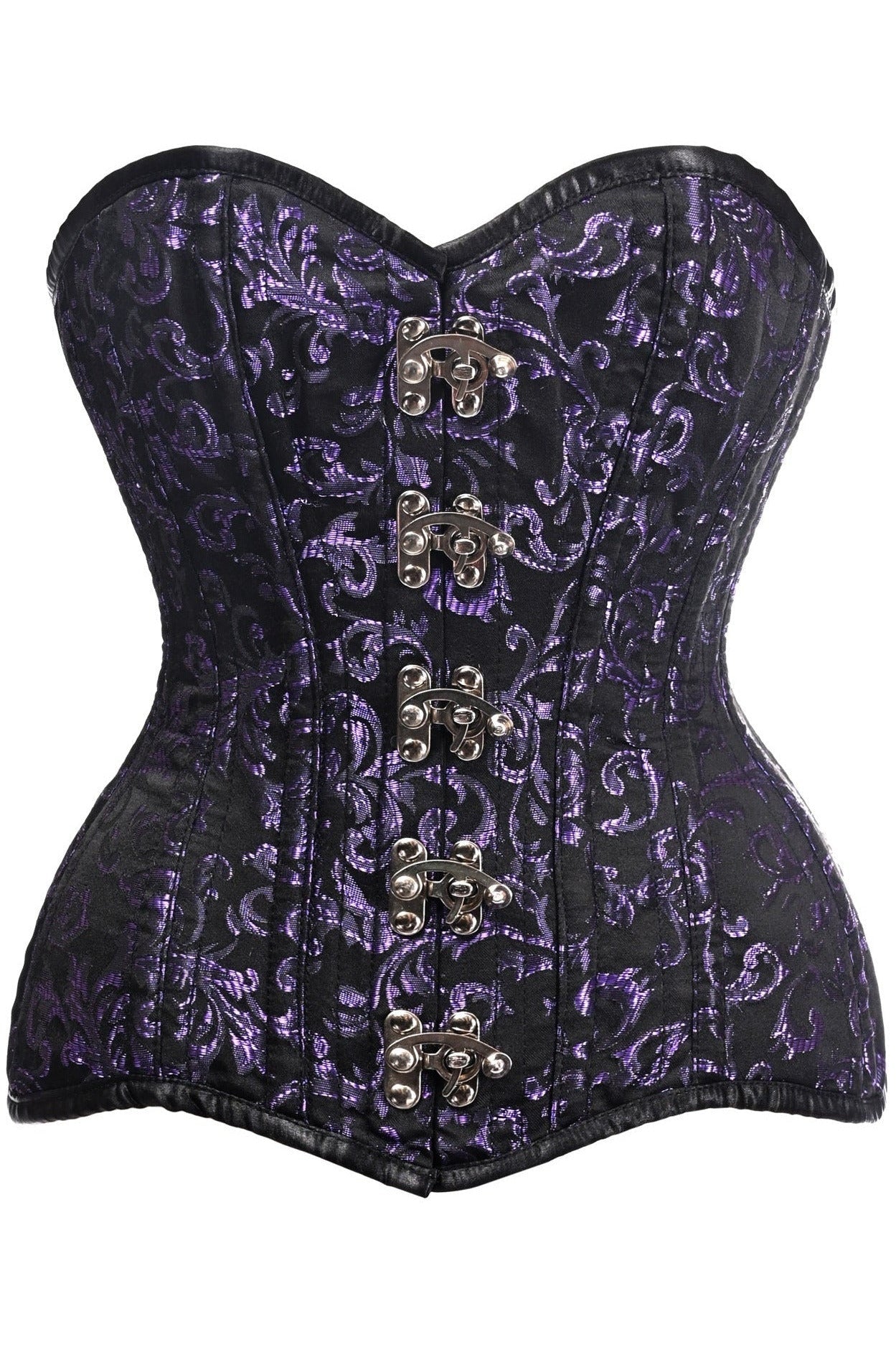 Top Drawer Curvy Brocade Double Steel Boned Overbust Corset in Size XS, S, M, L, XL, 2X, 3X, 4X, 5X, or 6X