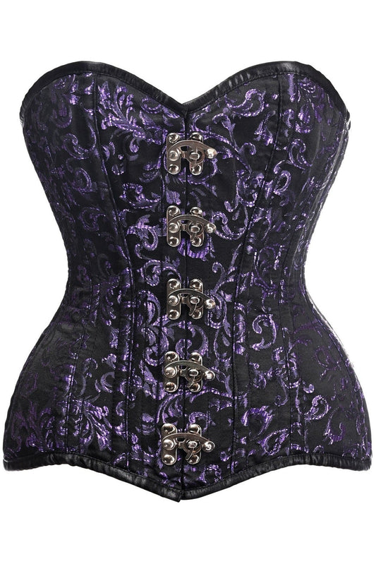 Top Drawer Curvy Brocade Double Steel Boned Overbust Corset in Size XS, S, M, L, XL, 2X, 3X, 4X, 5X, or 6X