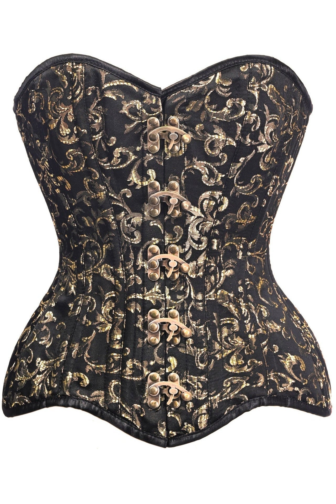 Top Drawer Curvy Brocade Double Steel Boned Overbust Corset in Size XS, S, M, L, XL, 2X, 3X, 4X, 5X, or 6X