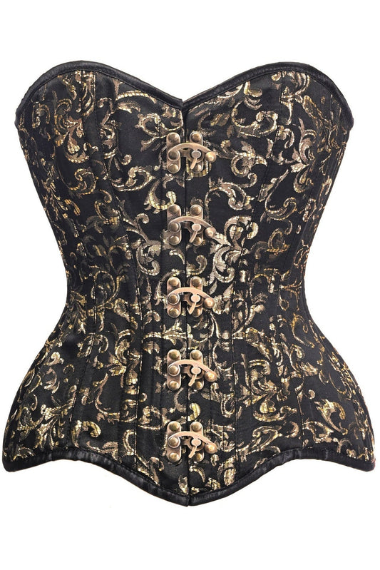 Top Drawer Curvy Brocade Double Steel Boned Overbust Corset in Size XS, S, M, L, XL, 2X, 3X, 4X, 5X, or 6X