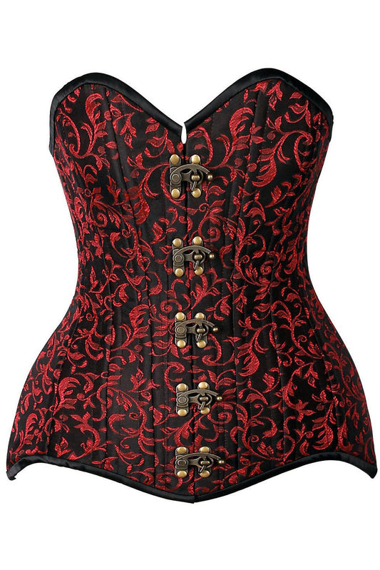 Top Drawer Curvy Brocade Double Steel Boned Overbust Corset in Size XS, S, M, L, XL, 2X, 3X, 4X, 5X, or 6X