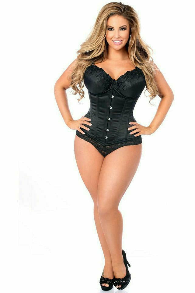 Top Drawer Black Steel Boned Underbust Corset with Busk Closure by Daisy Corsets in Size S, M, L, XL, 2X, 3X, 4X, 5X, or 6X