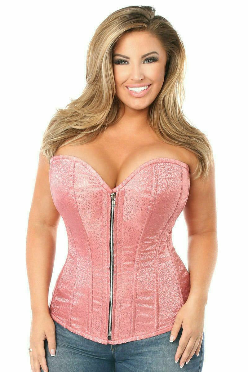 Top Drawer Dusty Rose Brocade Steel Boned Corset by Daisy Corsets in Size S, M, L, XL, 2X, 3X, 4X, 5X, or 6X