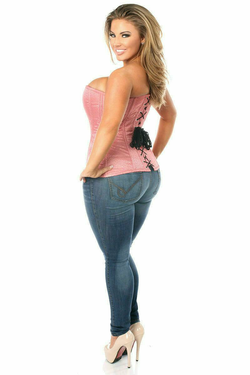 Top Drawer Dusty Rose Brocade Steel Boned Corset by Daisy Corsets in Size S, M, L, XL, 2X, 3X, 4X, 5X, or 6X