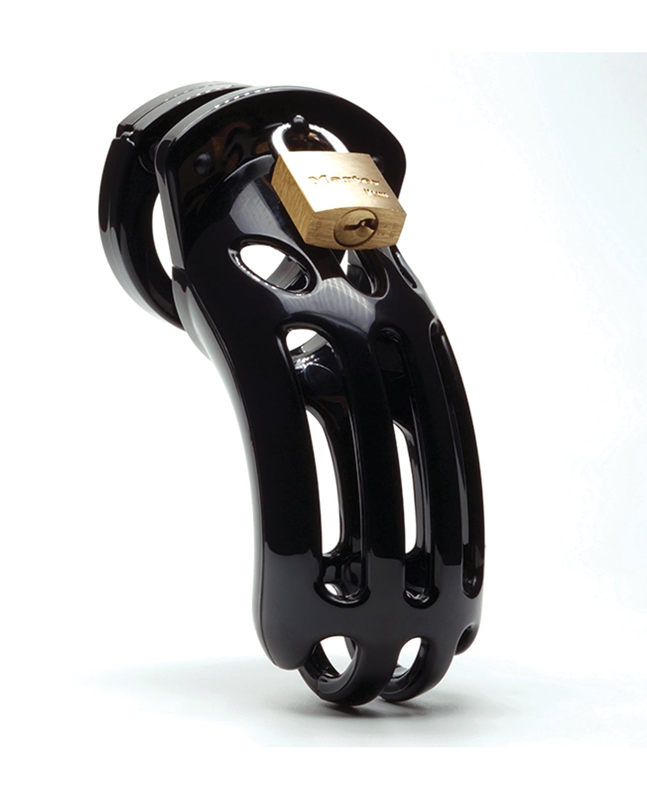 The Curve 3 3/4" Curved Cock Cage and Lock Set - Black