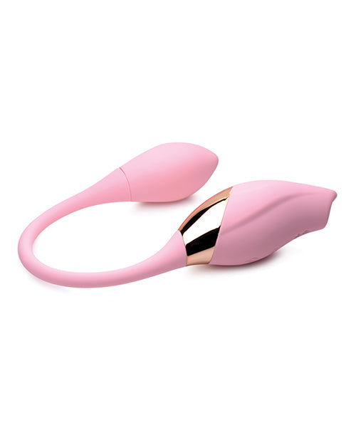 Inmi Shegasm 8x Tandem Plus Silicone Suction Clit Stimulator and Egg - Pink