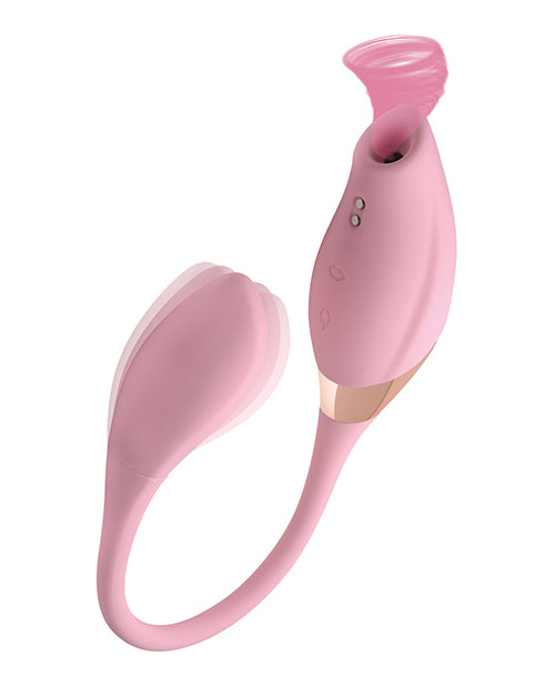 Inmi Shegasm 8x Tandem Plus Silicone Suction Clit Stimulator and Egg - Pink