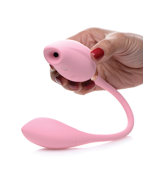 Inmi Shegasm 8x Tandem Plus Silicone Suction Clit Stimulator and Egg - Pink