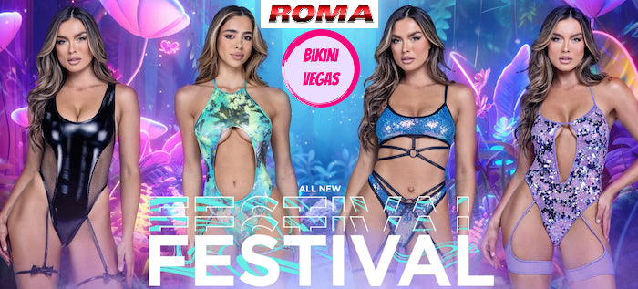 Roma's Studded Leatherette Bikini in S/M or M/L