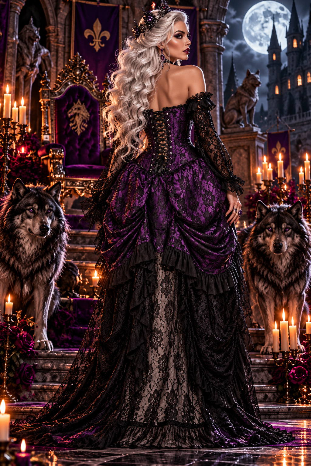 Lace Bustle Corset Vampire Queen Dress
