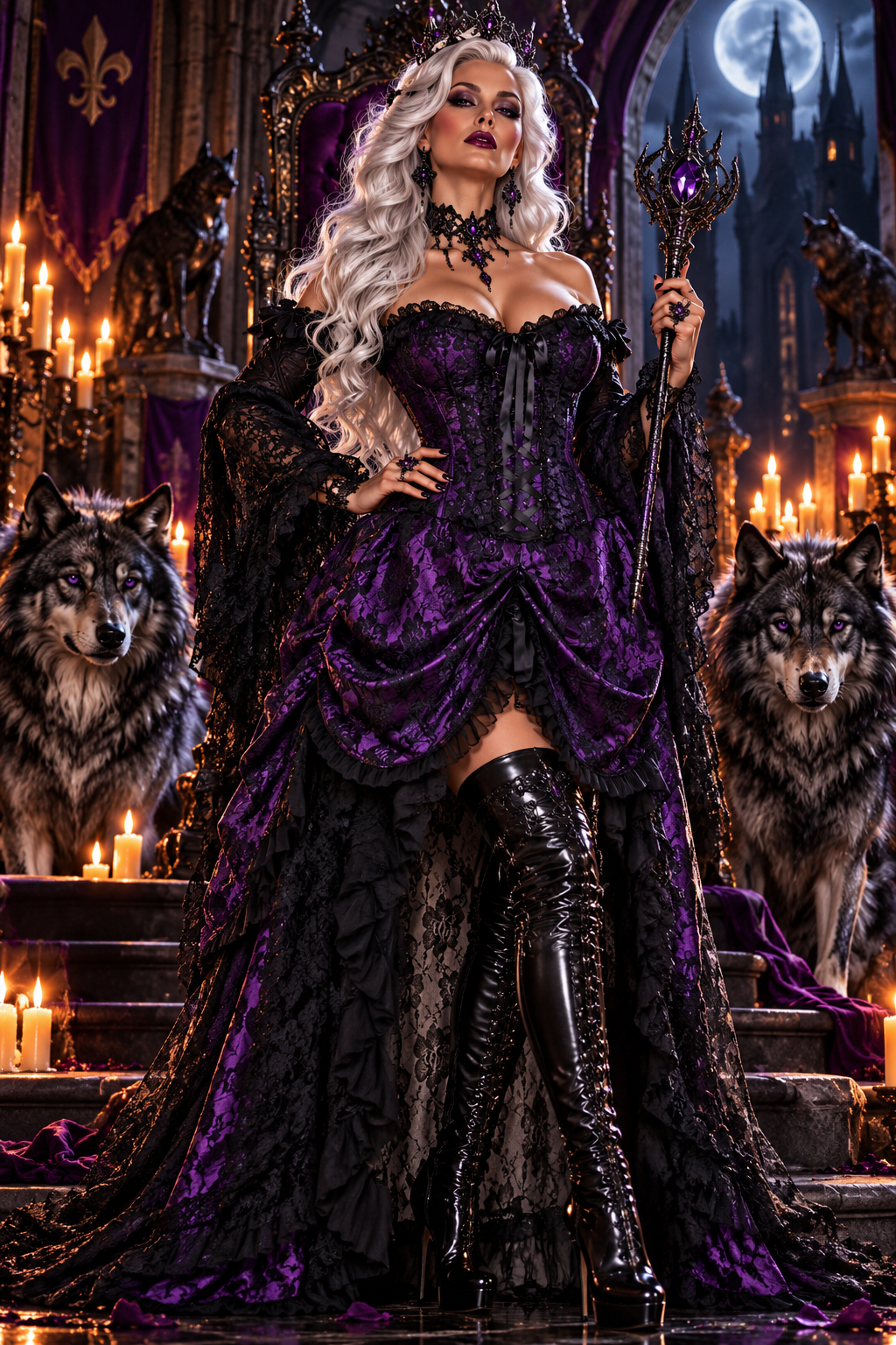 Lace Bustle Corset Vampire Queen Dress