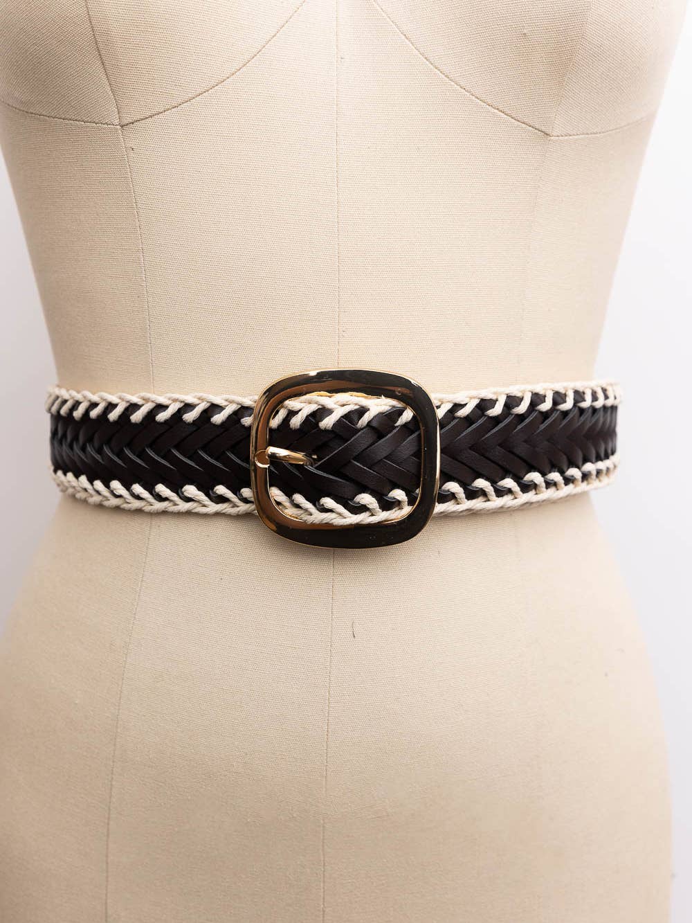 Crochet Trimmed Woven Belt by LETO in 3 Color Choices in One Size