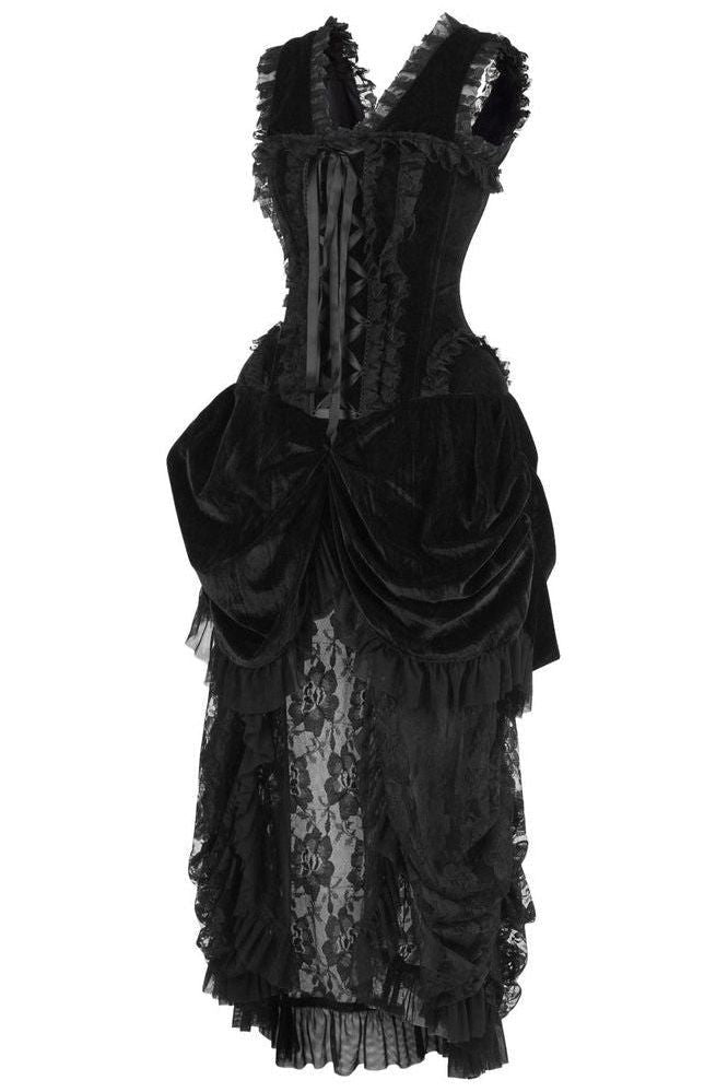 Black Velvet Over Bust Vampire Corset Dress