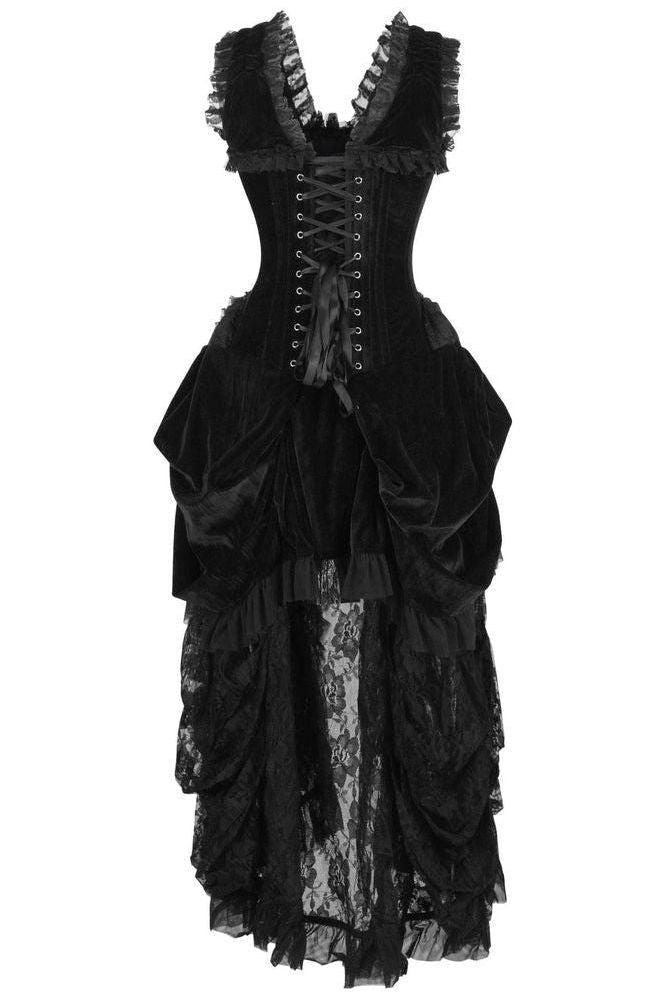 Black Velvet Over Bust Vampire Corset Dress