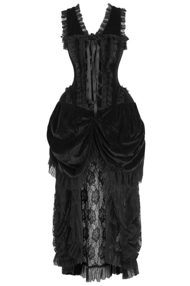 Black Velvet Over Bust Vampire Corset Dress