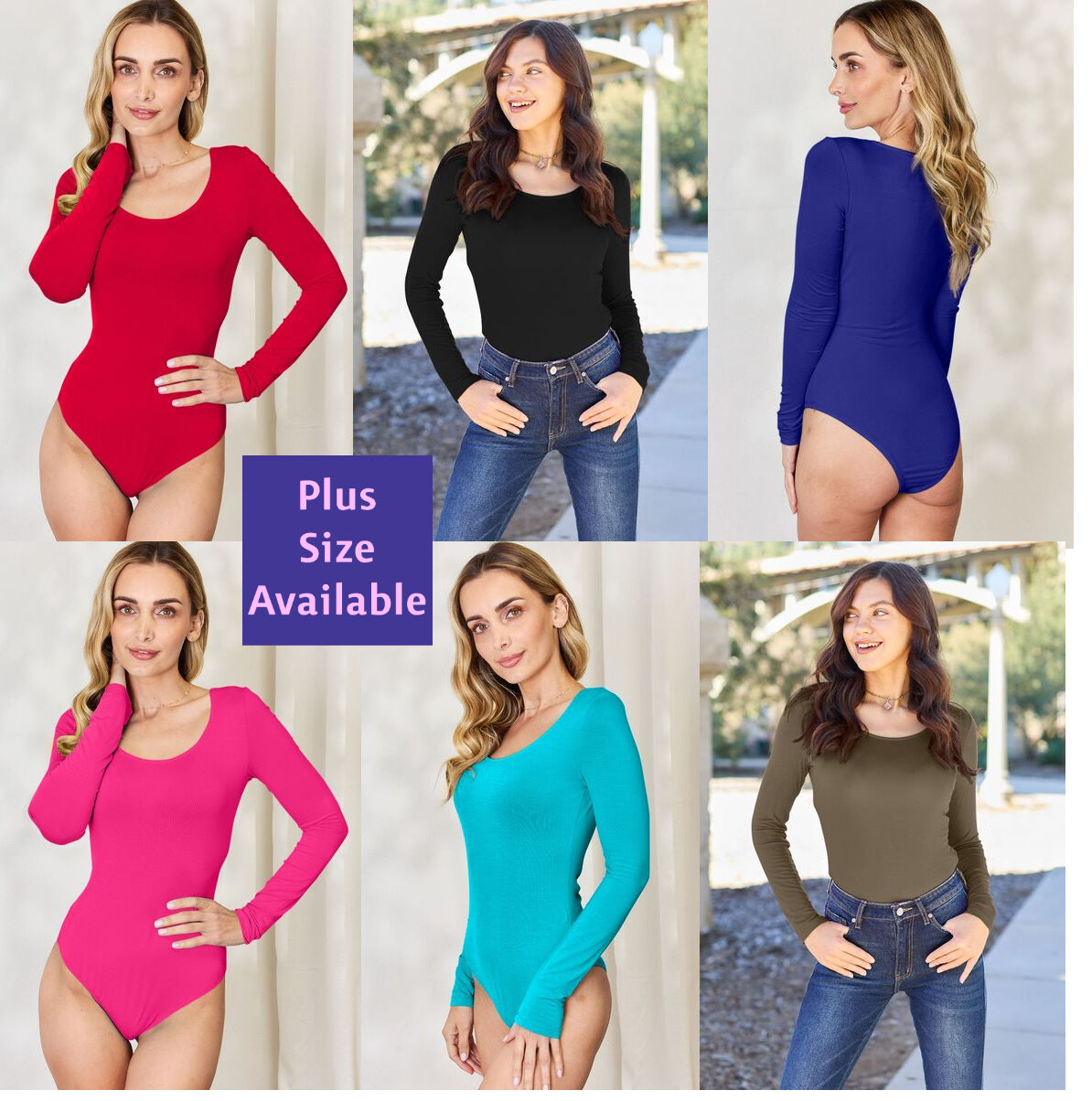 Round Neck Long Sleeve Bodysuit