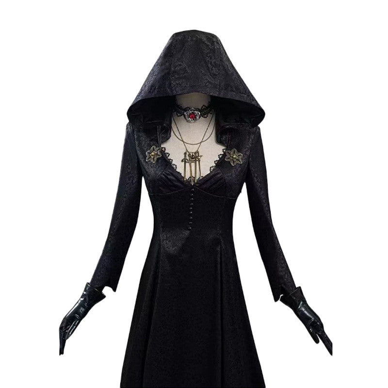 Vampire Long Dress Halloween Costume in Size XXS, XS, S, M, L, XL, 2XL, or 3XL