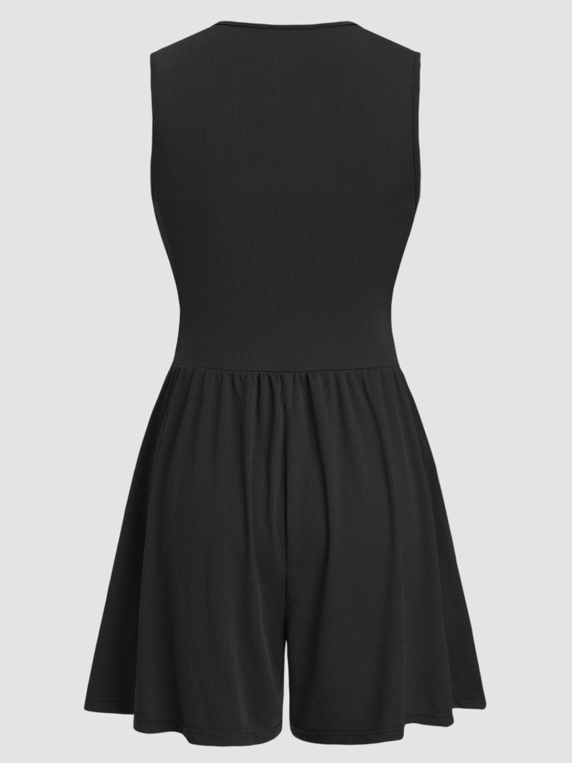 Ruched Plunge Sleeveless Romper