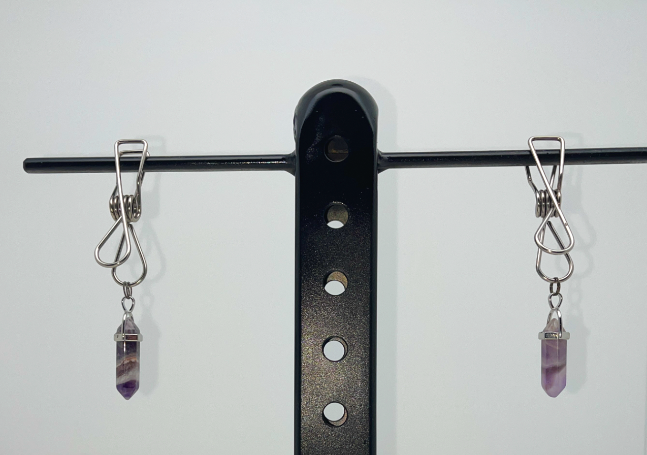 Amethyst Quartz Crystal Body Clamps