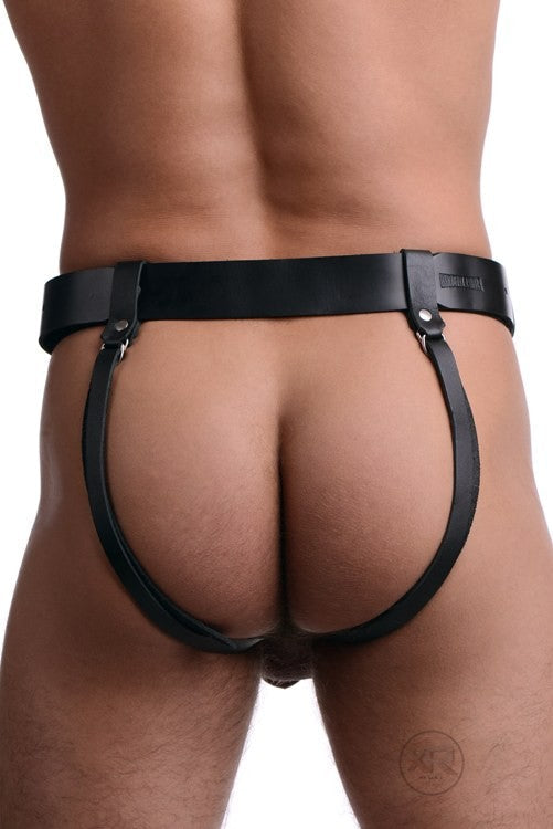 Double Penetration Premium Leather Dildo Harness