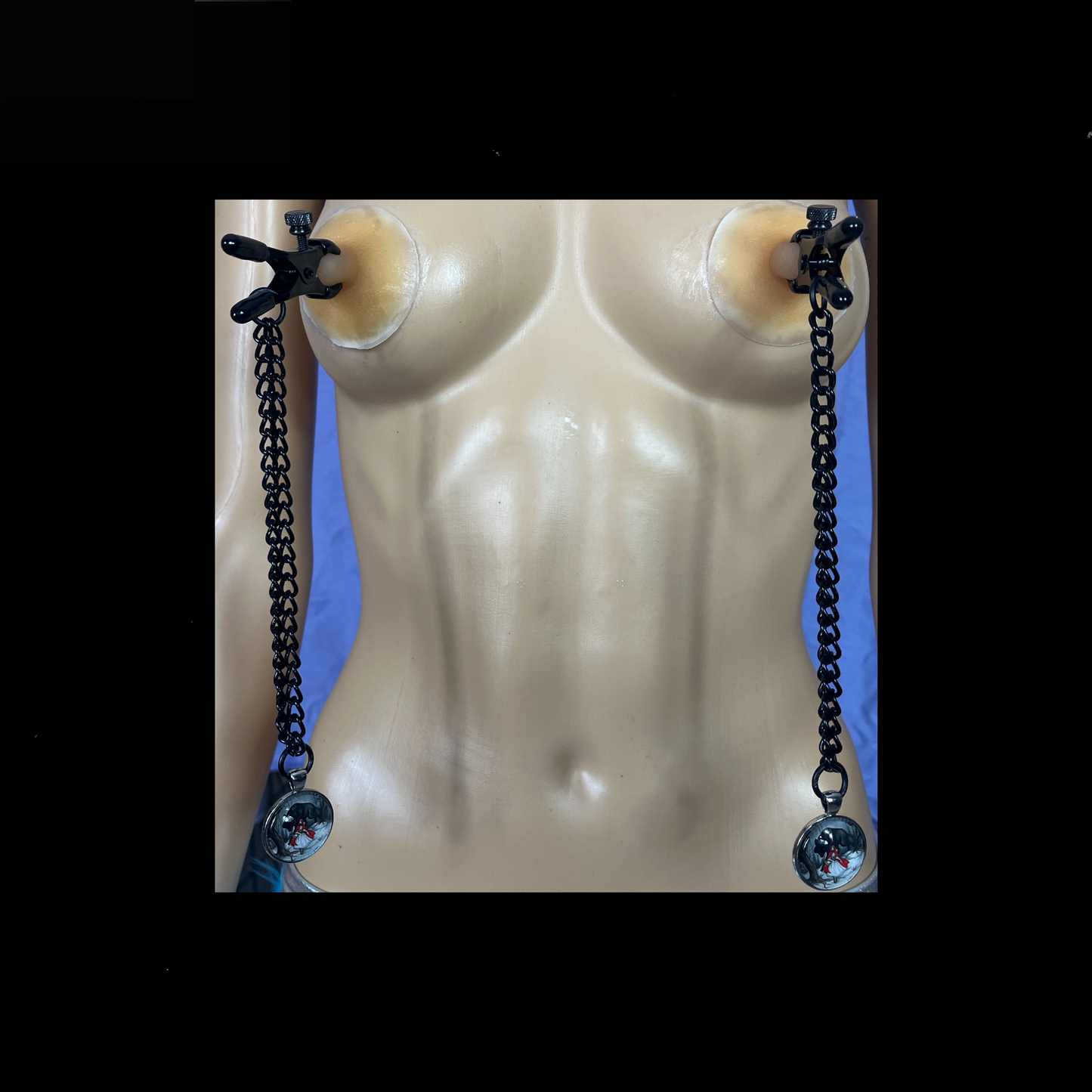 Little Red's Big Bad Bullnose Nipple Clamps with Tugging Chains