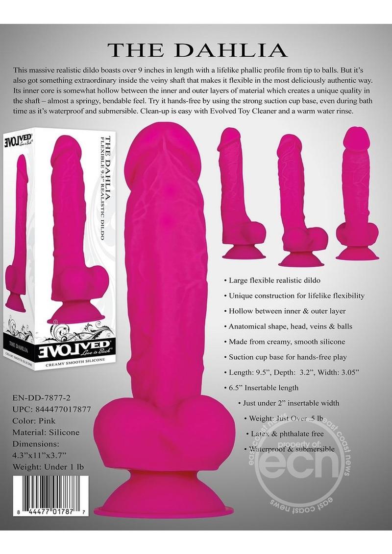 The Pink Dahlia Silicone Dildo 9.5 Inch by Evolved Novelties