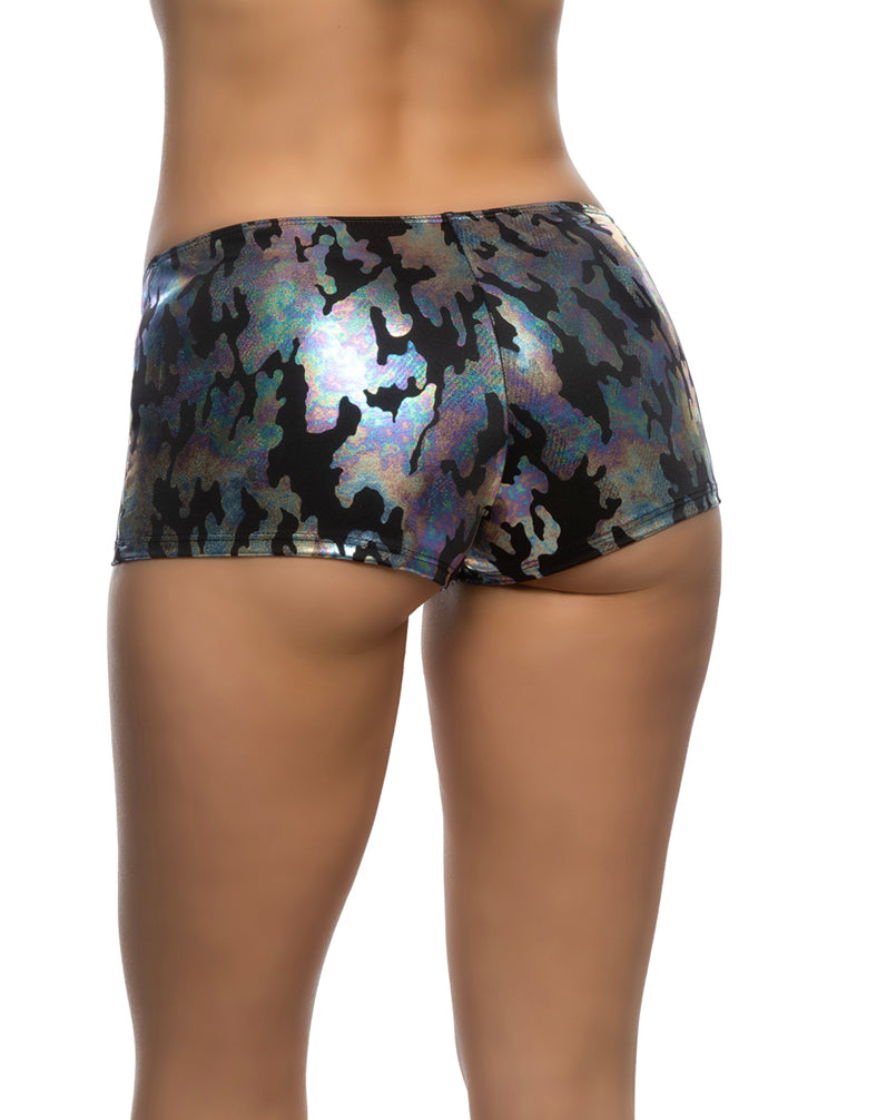 Low Rise Iridescent Camouflage Shorts