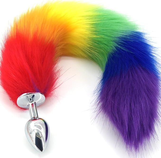 Rainbow Foxy Tail Butt Plug