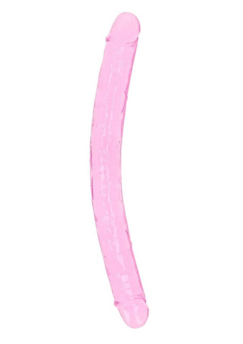 RealRock Crystal Clear Pink Double Dong 18 Inch