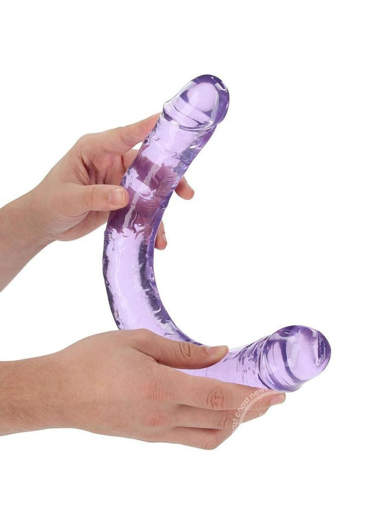 RealRock Crystal Clear Purple Double Dong 18 Inch