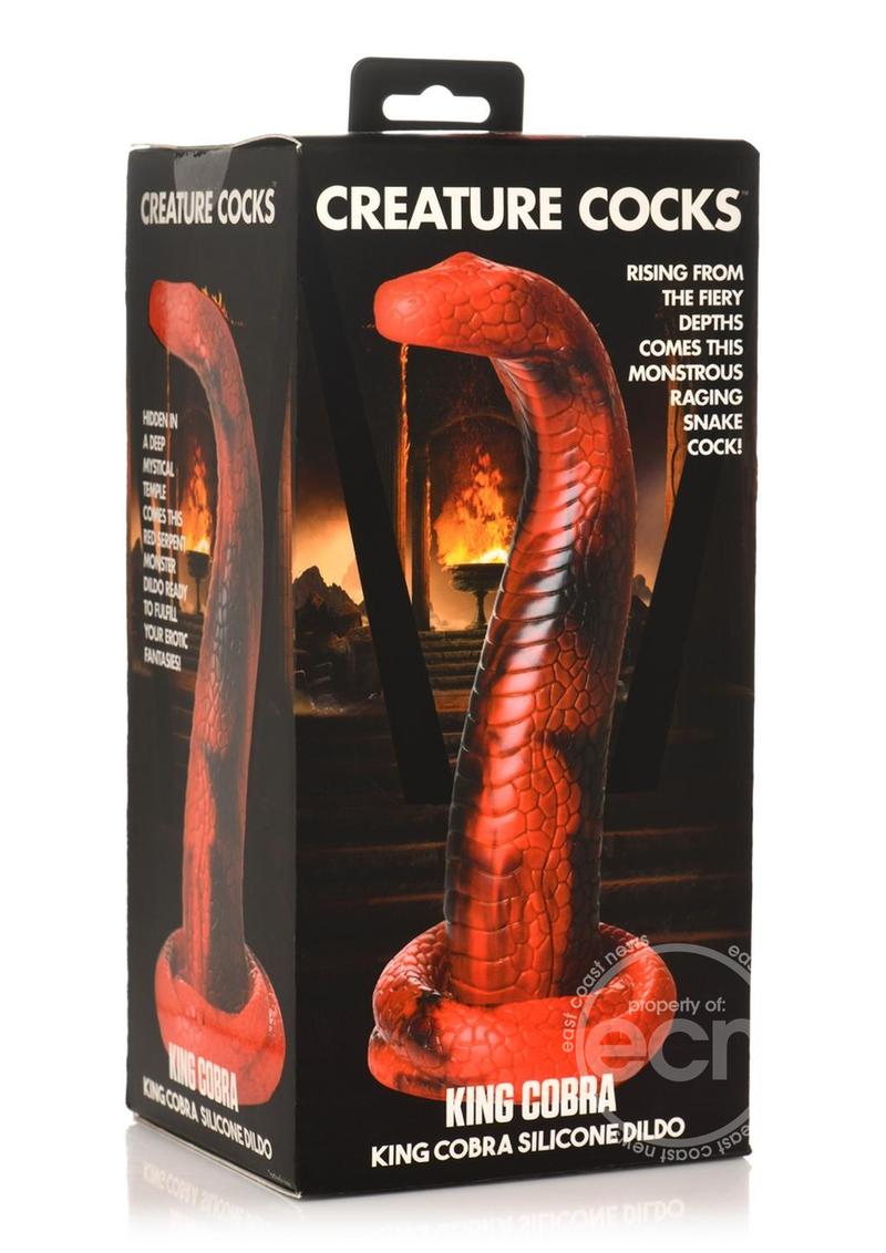 Creature Cocks King Cobra Silicone Dildo - Red/Black