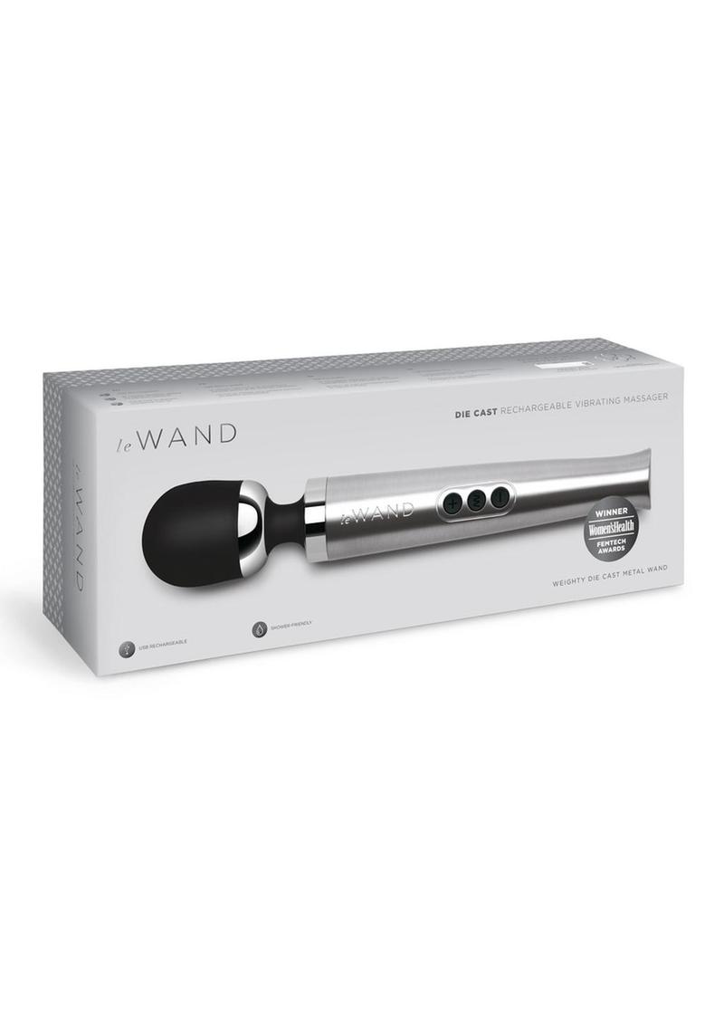 Le Wand Diecast Rechargeable Massager in Silver or Rose Gold