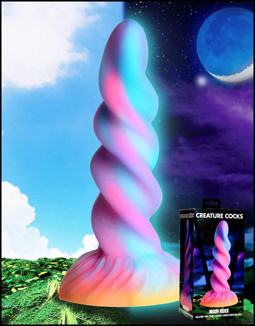 Creature Cocks Moon Rider Glow in the Dark Unicorn Silicone Dildo