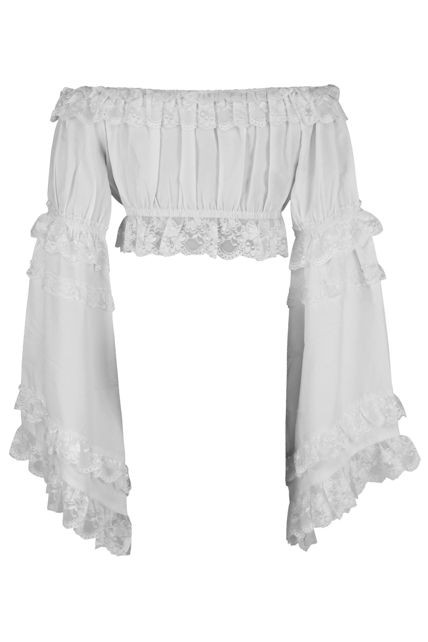 Smocked Flare Sleeve Peasant Top