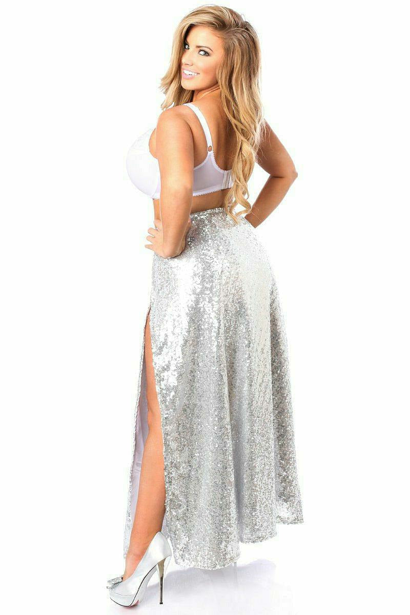 Top Drawer Long Sequin Skirt by Daisy Corsets in 3 Color Choices in Size S, M, L, XL, 2X, 3X, 4X, 5X, or 6X