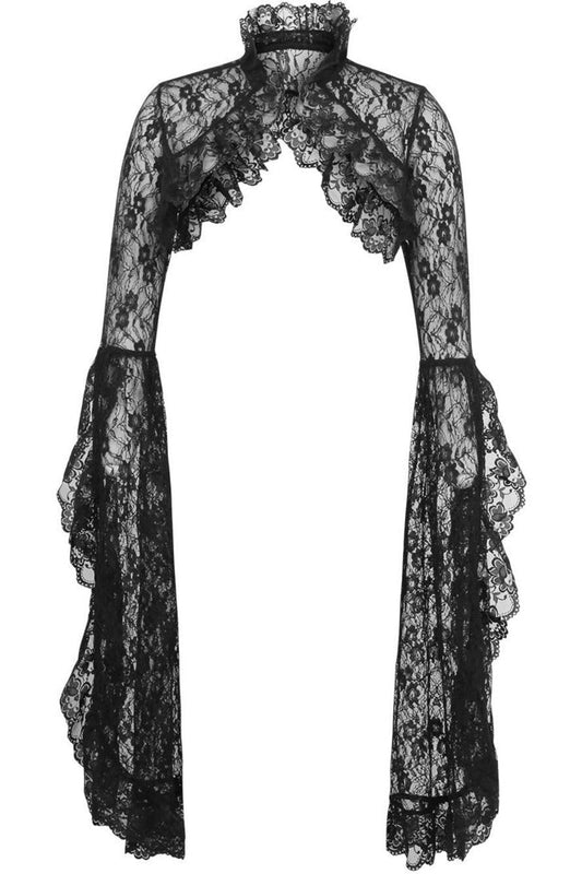 Black Lace Shrug Bolero Jacket by Daisy Corsets in One Size
