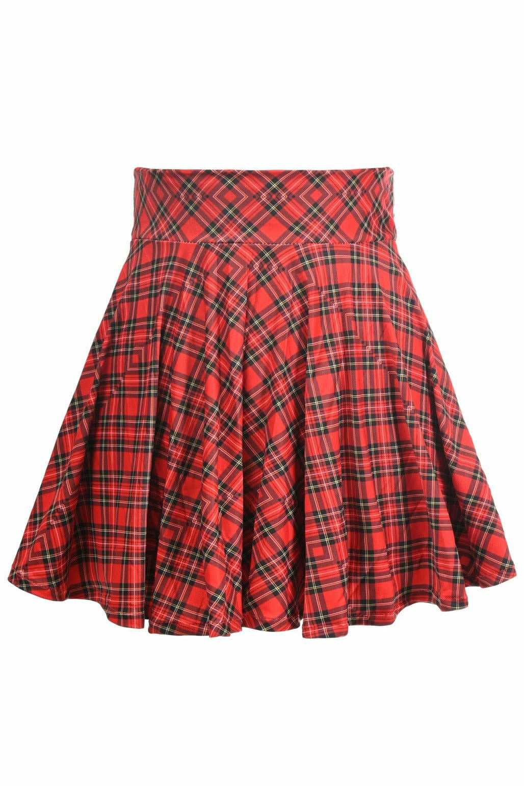 Daisy Corsets Red Plaid Stretch Lycra Skirt in Size XS, S, M, L, XL, 2X, 3X, 4X, 5X, or 6X
