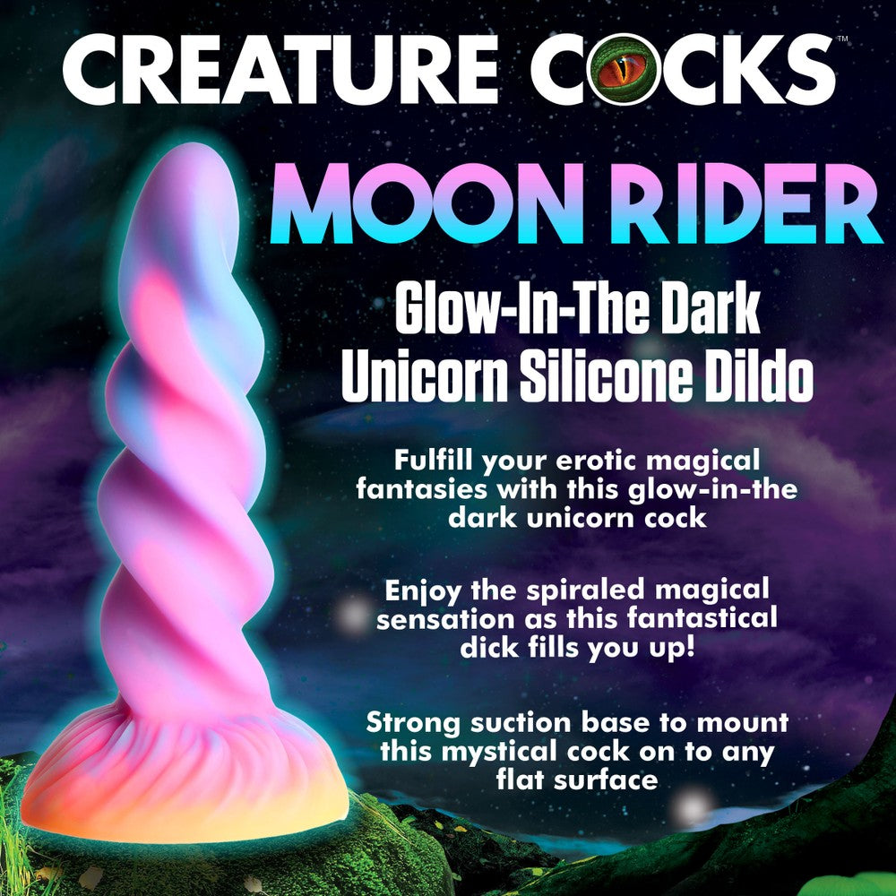 Moon Rider Glow in the Dark Unicorn Silicone Dildo