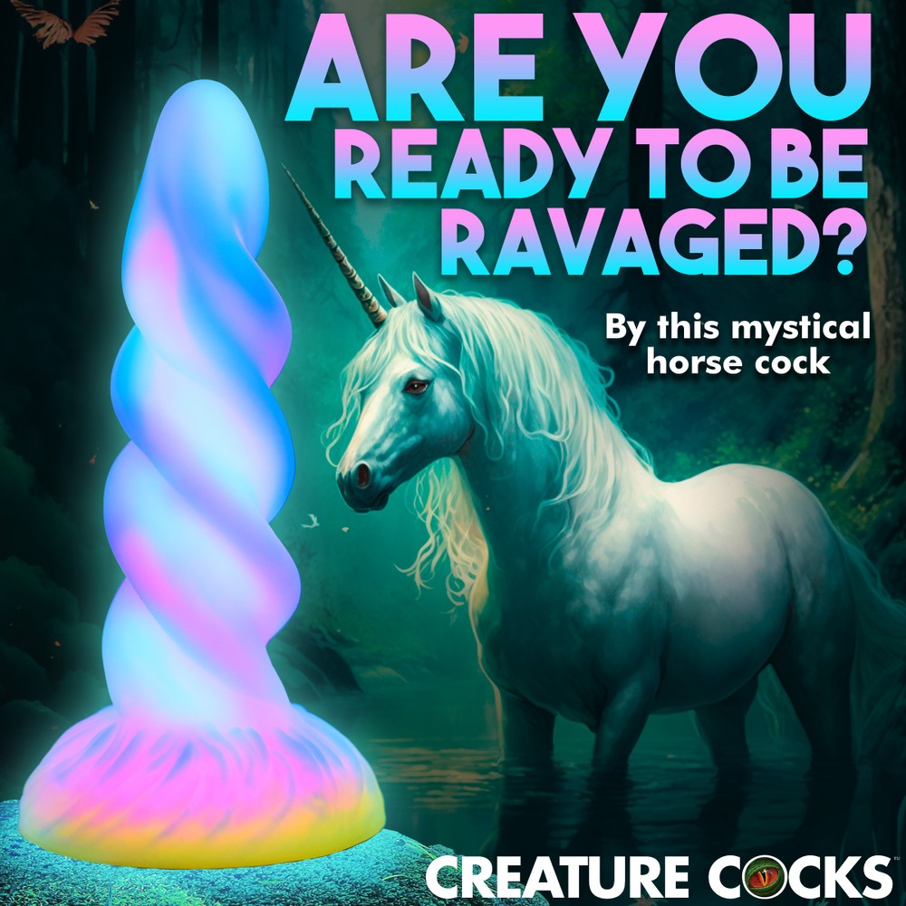 Moon Rider Glow in the Dark Unicorn Silicone Dildo